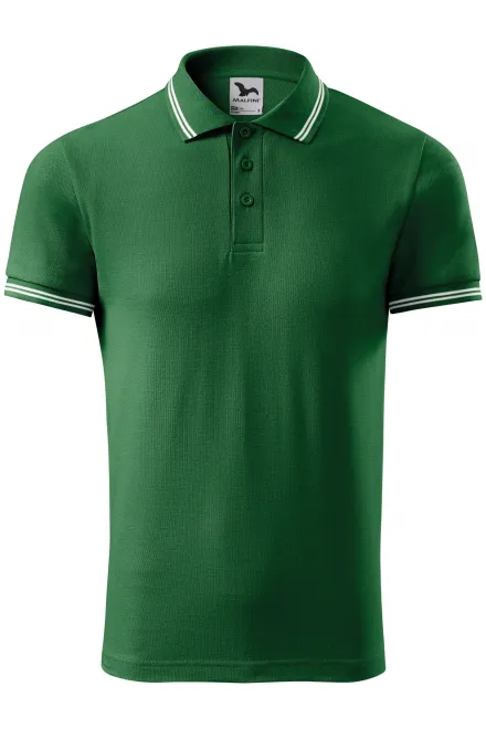 Polo de bărbați cu contrast - sticla verde, L