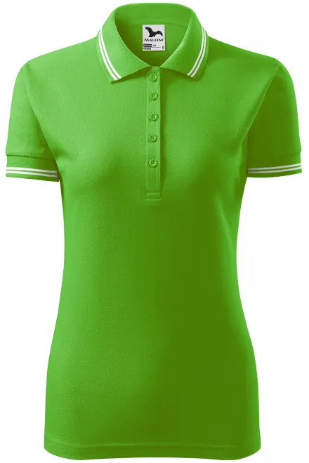 Polo de dama cu contrast - măr verde, S