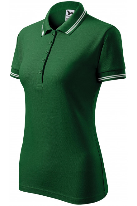 Polo de dama cu contrast, sticla verde, tricouri fără imprimare