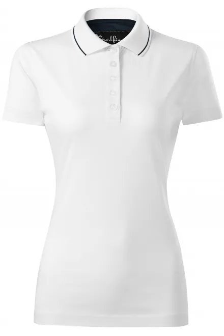 Polo elegant mercerizat pentru femei - alb, M