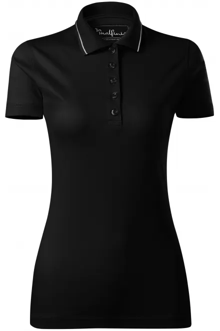 Polo elegant mercerizat pentru femei - negru, M