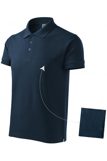 Polo elegant pentru bărbați, albastru inchis, tricouri cu mânecă scurtă