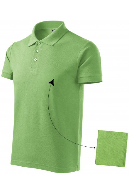 Polo elegant pentru bărbați, verde mazăre, tricouri fără imprimare
