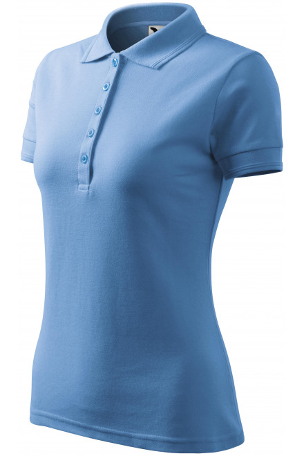 Polo elegant pentru femei, cer albastru, tricouri fără imprimare