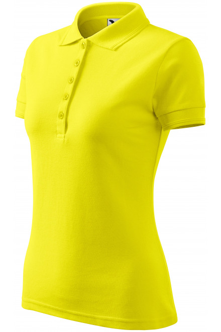 Polo elegant pentru femei, galben de lămâie, tricouri polo de damă