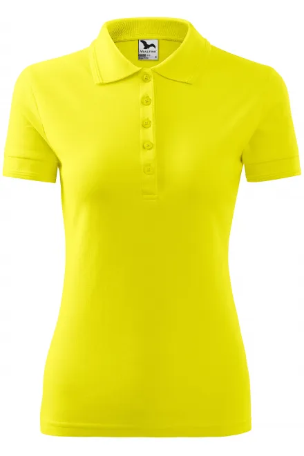 Polo elegant pentru femei - galben de lămâie, XS