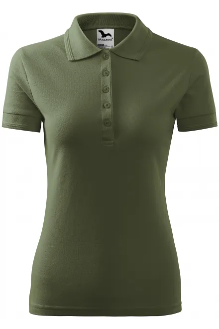 Polo elegant pentru femei - khaki, XS