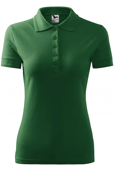 Polo elegant pentru femei - sticla verde, XS