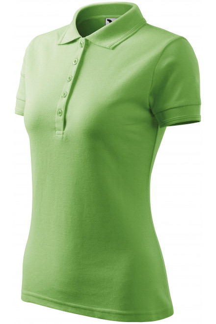 Polo elegant pentru femei, verde mazăre, tricouri polo de damă