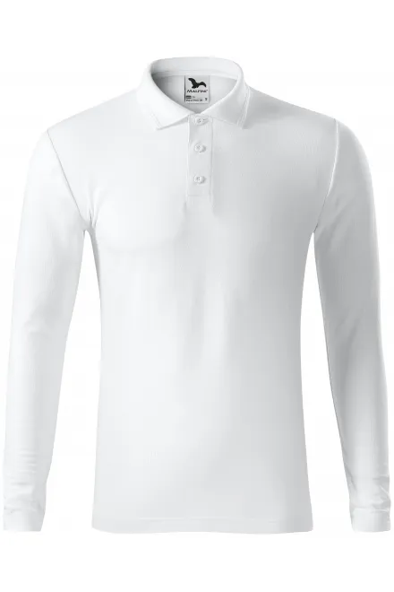 Polo pentru bărbați cu mâneci lungi - alb, S