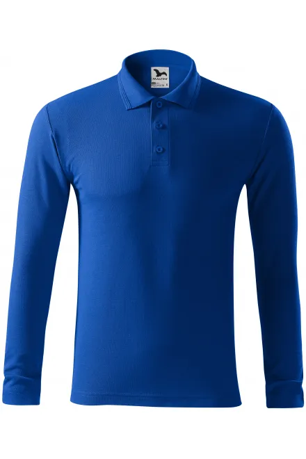 Polo pentru bărbați cu mâneci lungi - albastru regal, S
