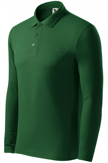 Polo pentru bărbați cu mâneci lungi, sticla verde, tricouri pentru bărbați