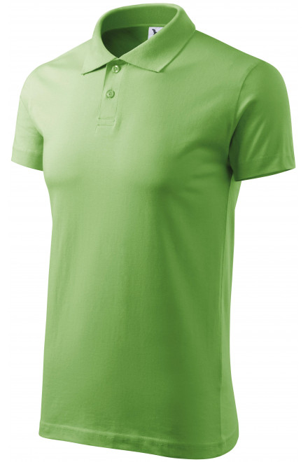 Polo simplu pentru bărbați, verde mazăre, tricouri cu mânecă scurtă