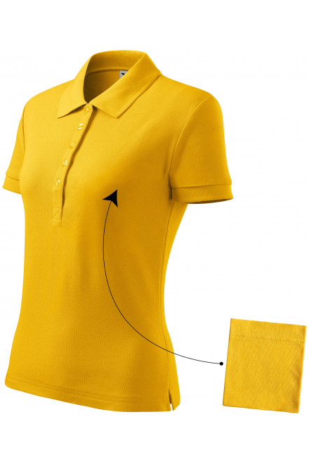 Polo simplu pentru femei, galben, tricouri polo de damă