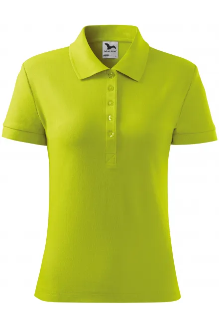 Polo simplu pentru femei - verde lime, S