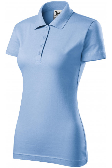 Polo tricou slim pentru femei, cer albastru, tricouri albastre