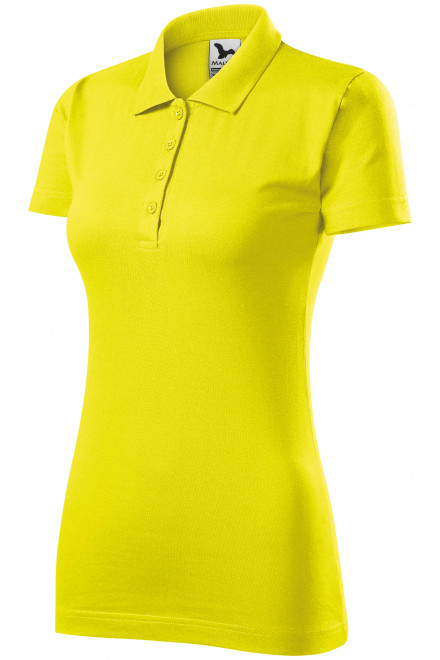 Polo tricou slim pentru femei, galben de lămâie, tricouri polo de damă