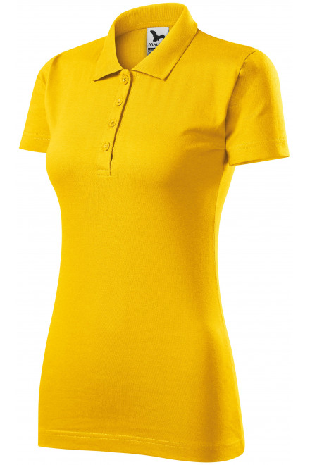 Polo tricou slim pentru femei, galben, tricouri polo de damă