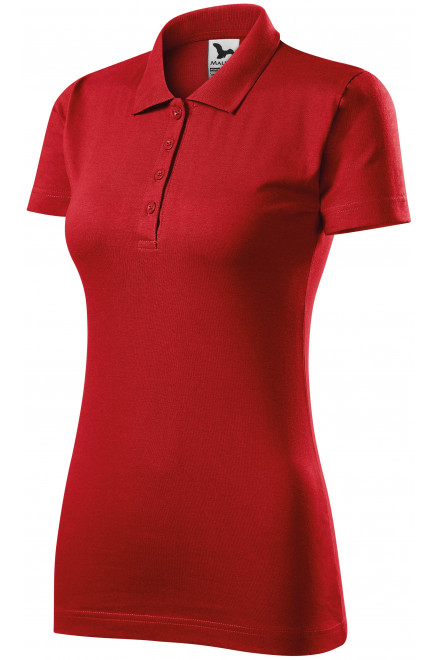 Polo tricou slim pentru femei, roșu, tricouri polo de damă