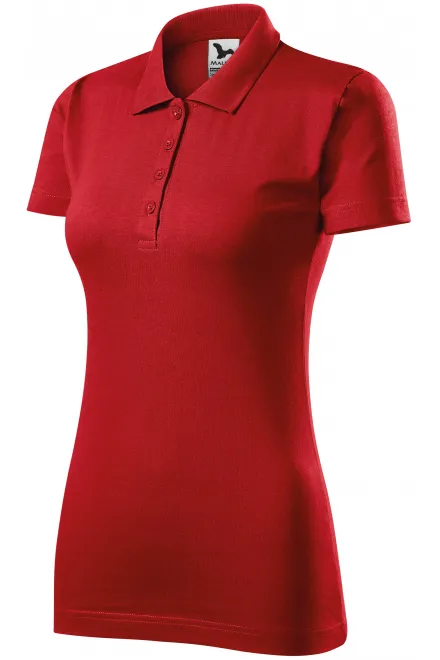 Polo tricou slim pentru femei, roșu