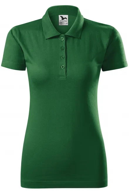 Polo tricou slim pentru femei - sticla verde, XS