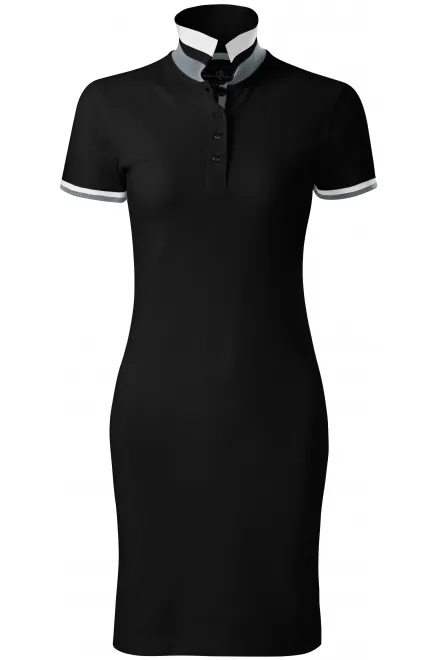 Rochie de damă cu guler sus - negru, XL