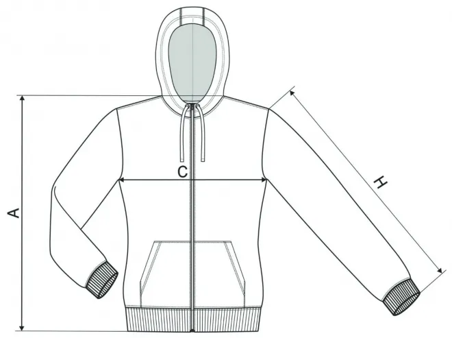 Hanorac de camuflaj pentru femei - tabel de dimensiuni
