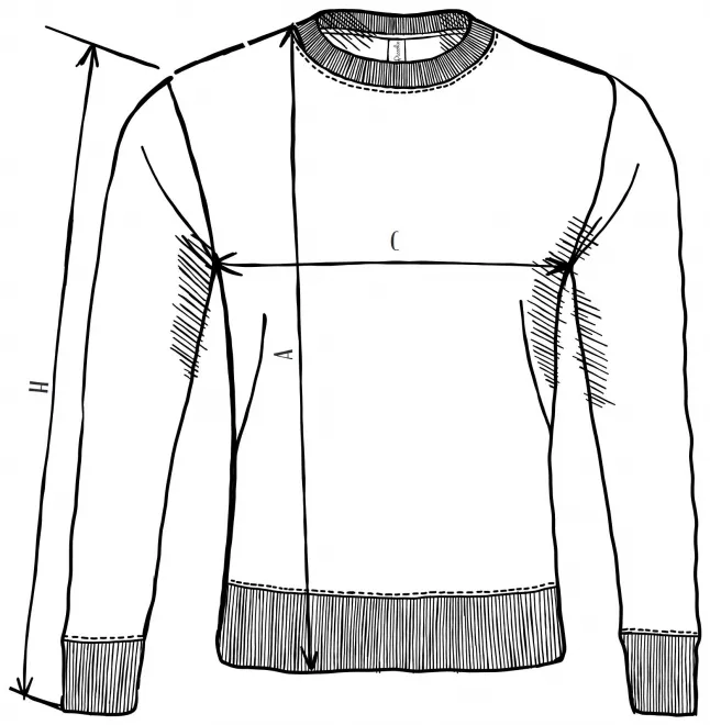 Hanorac usor - tabel de dimensiuni