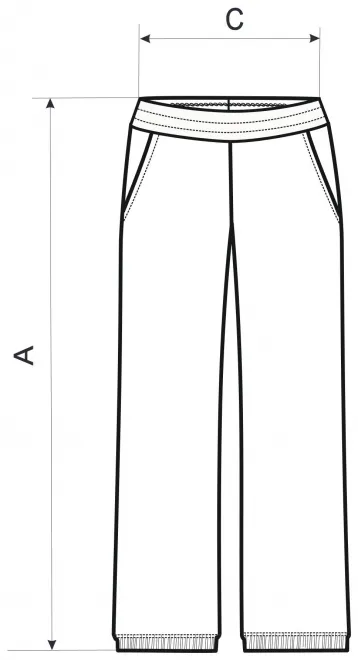 Pantaloni de trening pentru femei, cu buzunare - tabel de dimensiuni