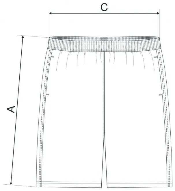 Pantaloni scurți pentru bărbați - tabel de dimensiuni