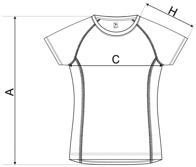 Tricou dama pentru sport - tabel de dimensiuni