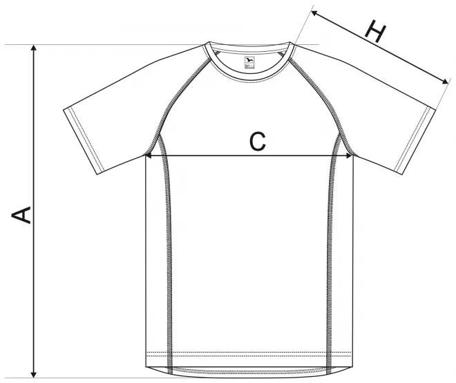 Tricou sport pentru bărbați - tabel de dimensiuni