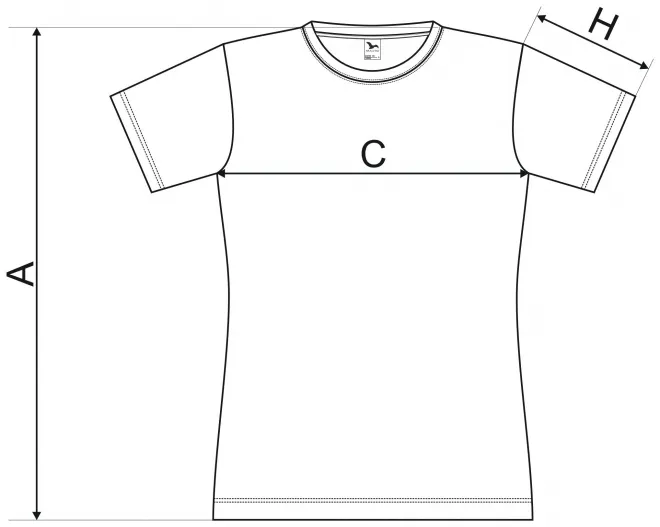 Tricou sport pentru femei - tabel de dimensiuni