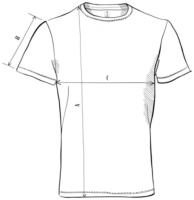 Tricou sport unisex - tabel de dimensiuni