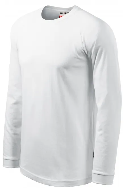 Tricou bărbătesc contrastant cu mâneci lungi, alb
