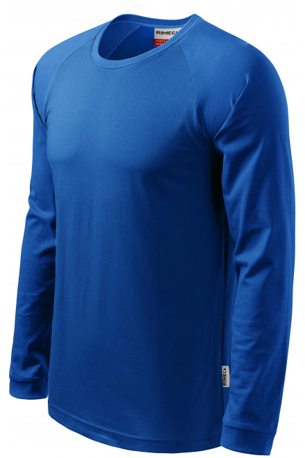 Tricou bărbătesc contrastant cu mâneci lungi, albastru regal, tricouri cu mâneci lungi
