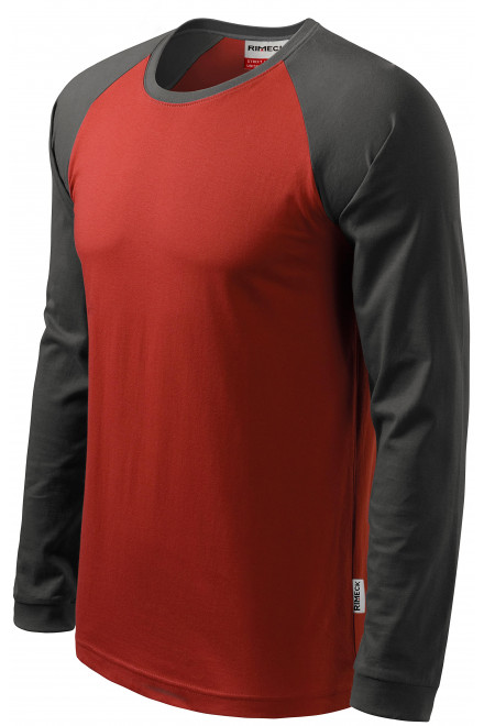 Tricou bărbătesc contrastant cu mâneci lungi, marlboro roșu, tricouri pentru bărbați