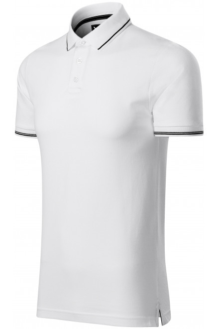 Tricou bărbătesc cu detalii contrastante, alb, tricouri pentru bărbați