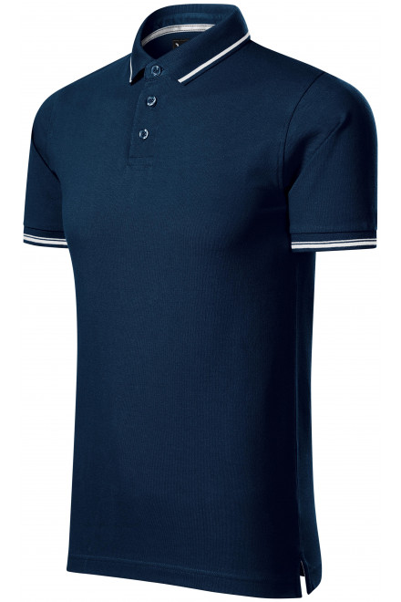 Tricou bărbătesc cu detalii contrastante, albastru inchis, tricouri cu mânecă scurtă