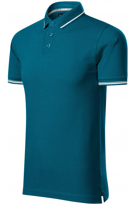 Tricou bărbătesc cu detalii contrastante, petrol blue