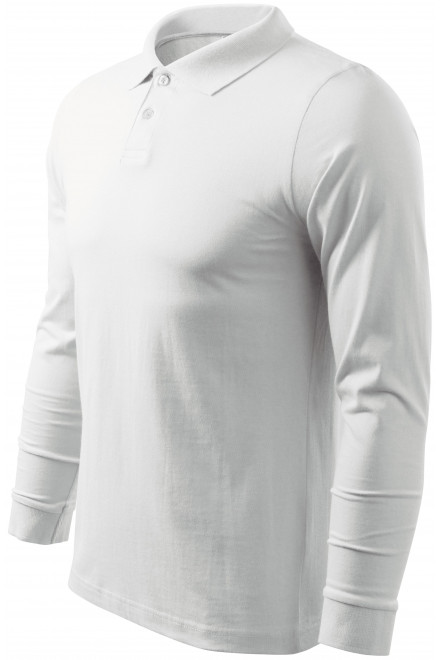 Tricou bărbătesc cu mânecă lungă, alb, tricouri polo pentru bărbați