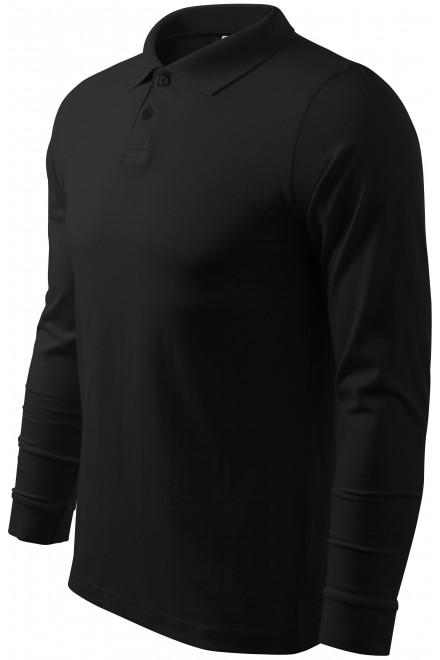 Tricou bărbătesc cu mânecă lungă, negru, tricouri polo pentru bărbați