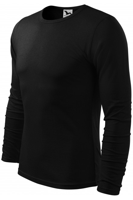 Tricou bărbătesc cu mânecă lungă, negru, tricouri din bumbac