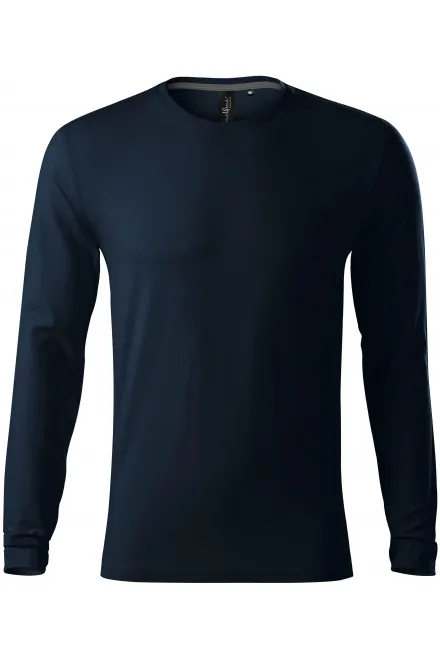 Tricou bărbătesc cu mâneci lungi - albastru inchis, L