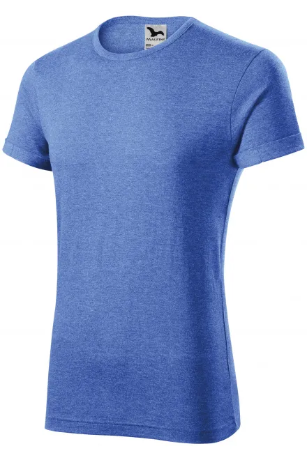 Tricou bărbătesc cu mâneci rulate, marmură albastră