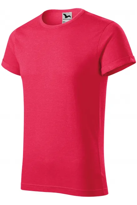 Tricou bărbătesc cu mâneci rulate, marmură roșie