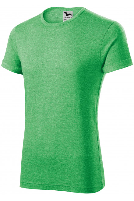 Tricou bărbătesc cu mâneci rulate, marmură verde, tricouri verzi