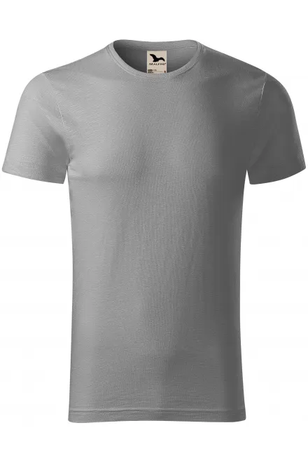 Tricou bărbătesc, din bumbac organic texturat - argintiu deschis, M