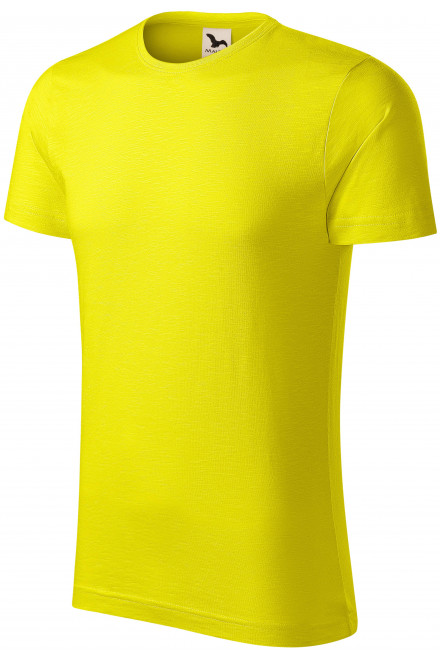 Tricou bărbătesc, din bumbac organic texturat, galben de lămâie, tricouri din bumbac