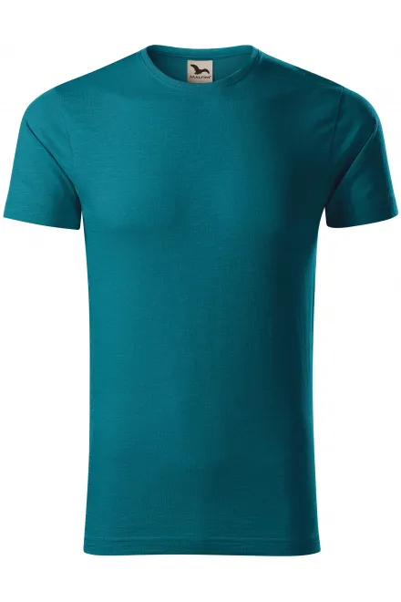 Tricou bărbătesc, din bumbac organic texturat - petrol blue, M